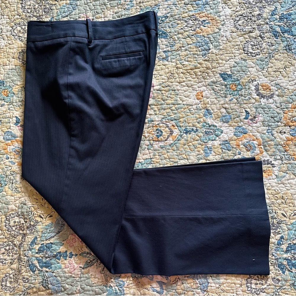 Women’s size 10 Banana Republic navy with light pinstripe flare, dress pants